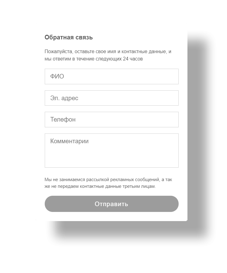 Website contact form widget example