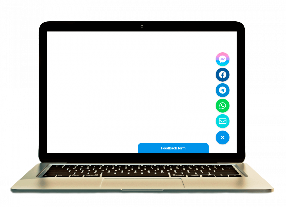 YourChat messenger buttons preview on a website homepage